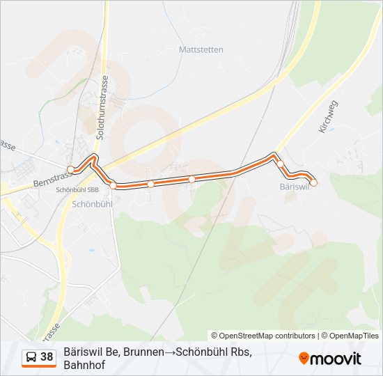 38 Bus Line Map