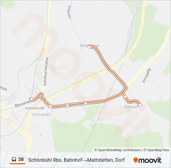 38 Bus Line Map