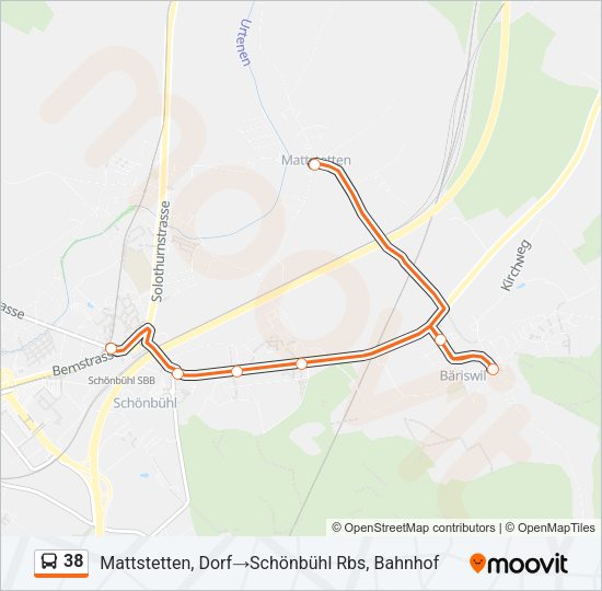 38 Bus Line Map