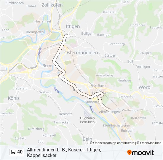 40 bus Line Map