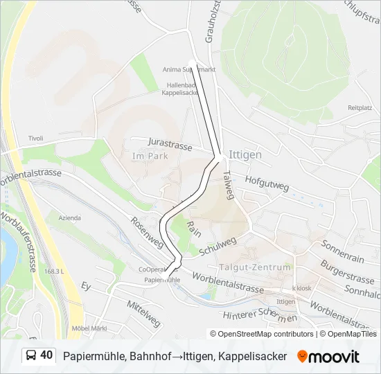40 Bus Line Map