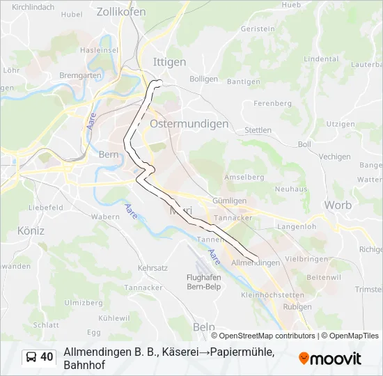 40 Bus Line Map
