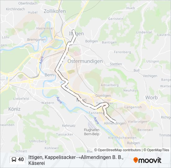 40 Bus Line Map
