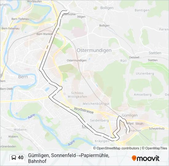40 Bus Line Map