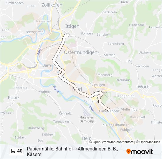 40 Bus Line Map