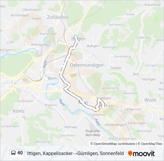 40 Bus Line Map