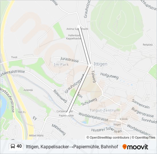 40 Bus Line Map