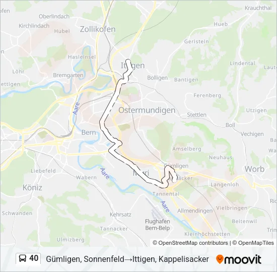 40 Bus Line Map