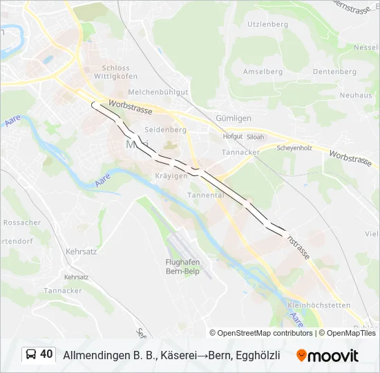40 Bus Line Map
