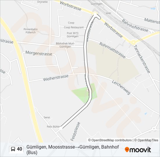 40 Bus Line Map