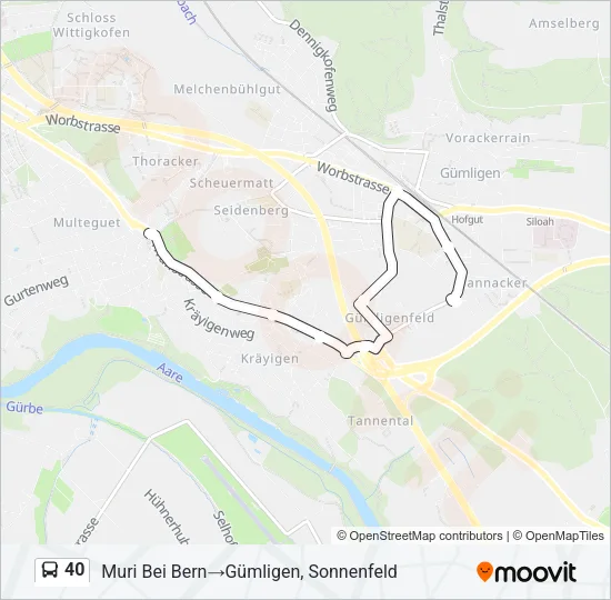 40 Bus Line Map