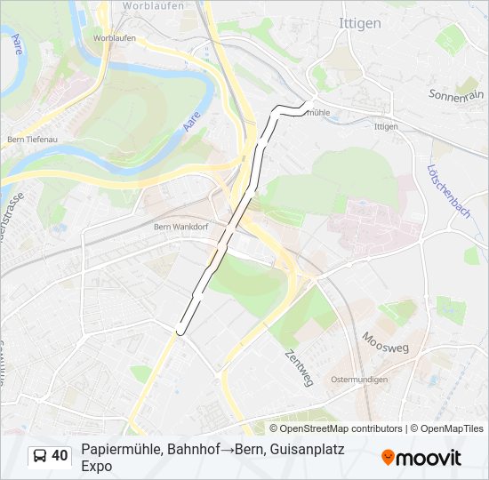 40 Bus Line Map