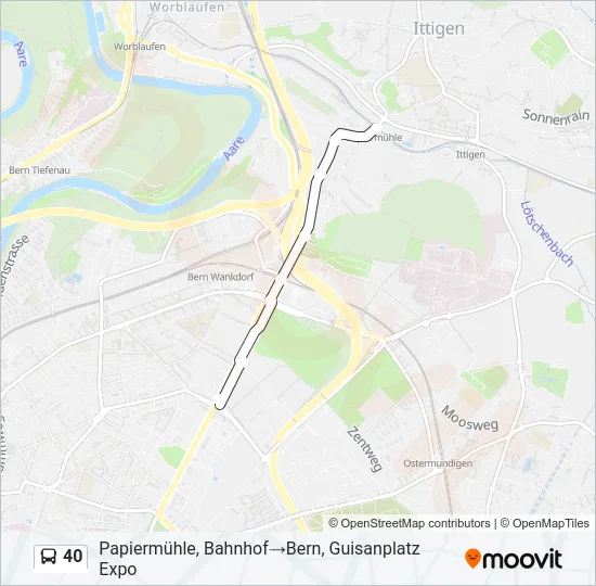 40 Bus Line Map