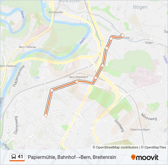 41 Bus Line Map
