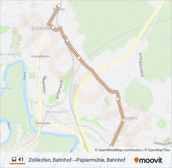 41 Bus Line Map