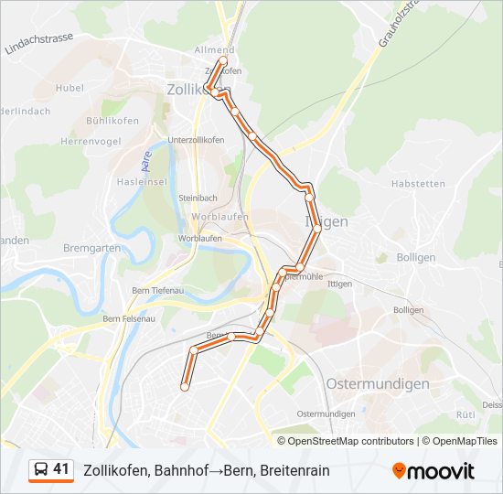 41 Bus Line Map