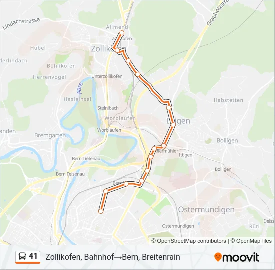 41 Bus Line Map