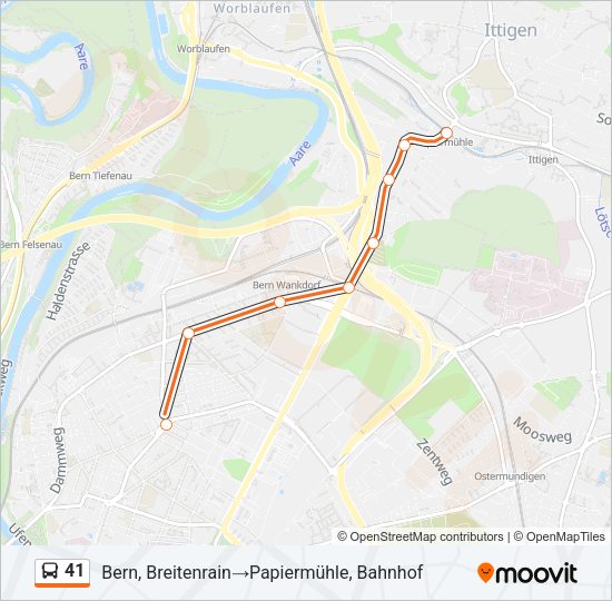 41 Bus Line Map