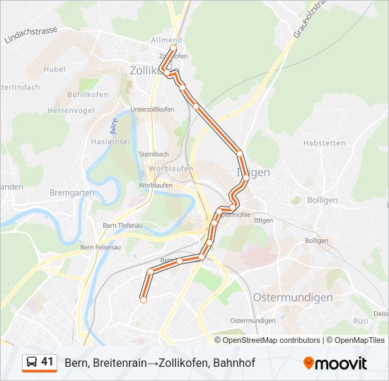 41 Bus Line Map