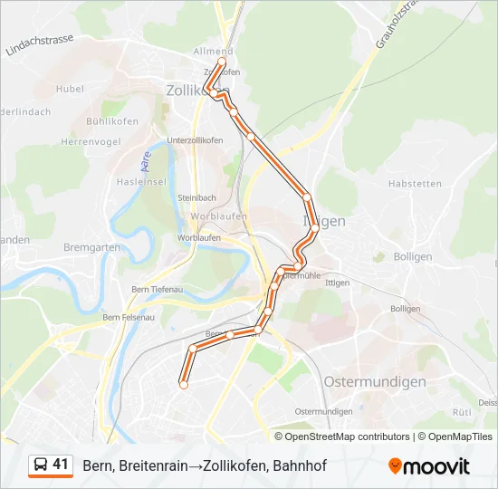 41 Bus Line Map