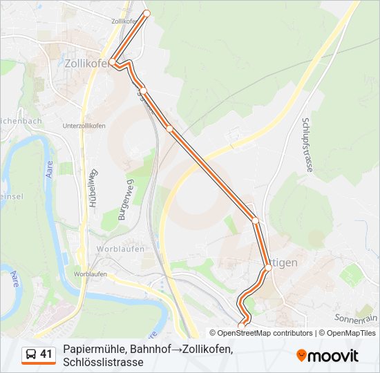 41 Bus Line Map