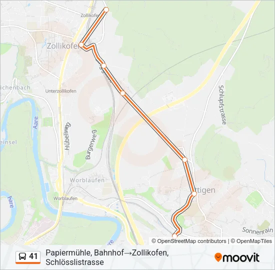 41 Bus Line Map