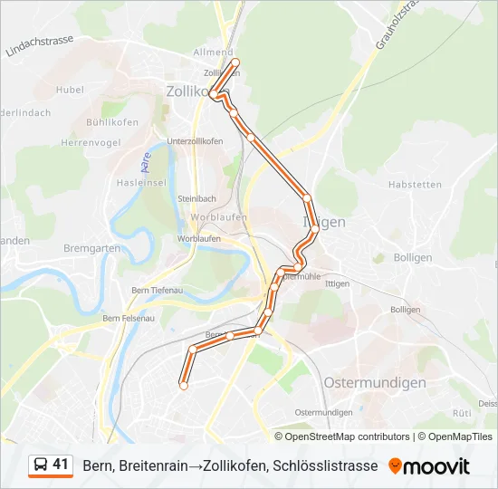 41 Bus Line Map