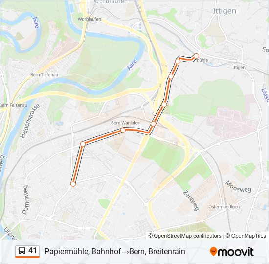 41 bus Line Map