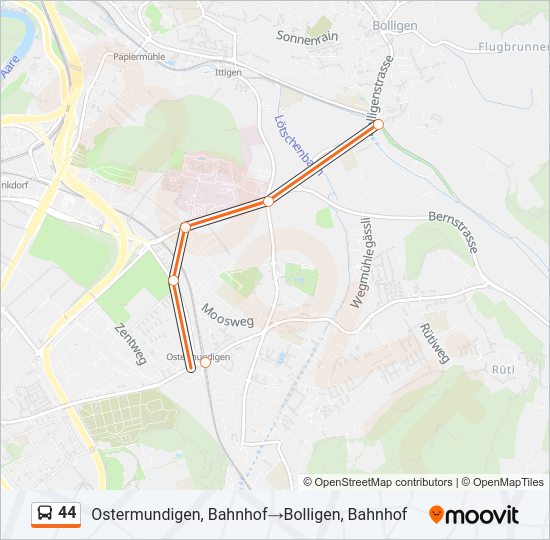44 Bus Line Map