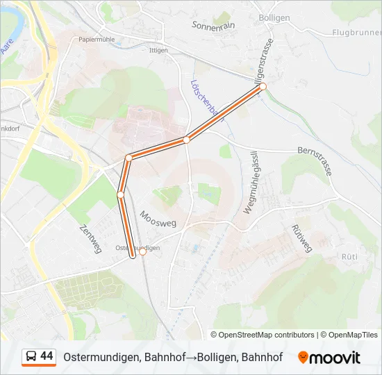 44 Bus Line Map