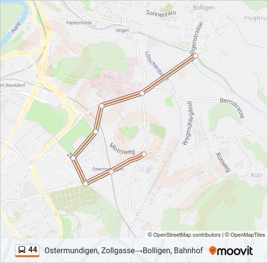 44 Bus Line Map