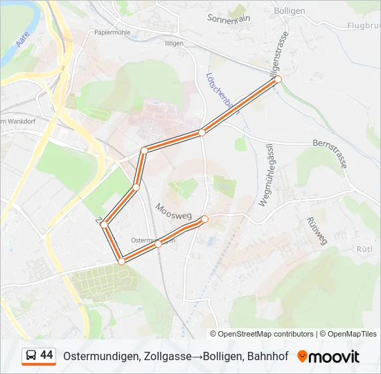 44 Bus Line Map