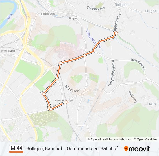 44 Bus Line Map