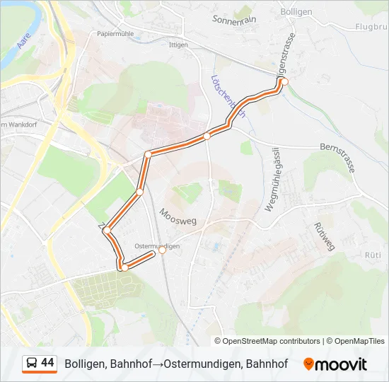 44 Bus Line Map