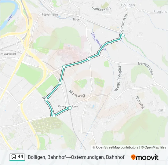 44 Bus Line Map