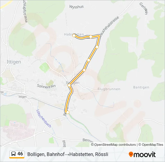 46 Bus Line Map