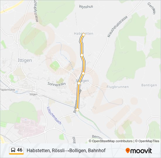 46 Bus Line Map