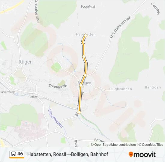 46 Bus Line Map