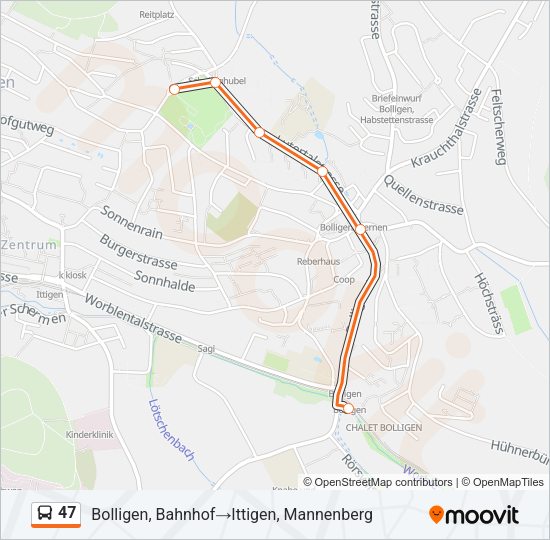 47 Bus Line Map