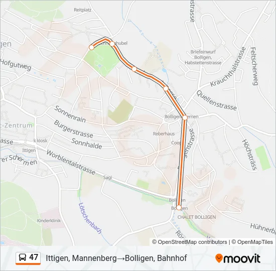 47 Bus Line Map