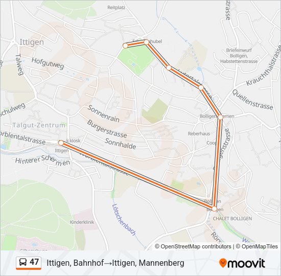 47 Bus Line Map