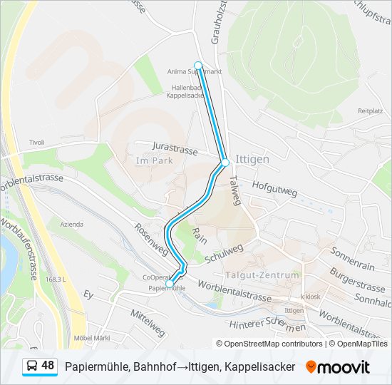 48 Bus Line Map
