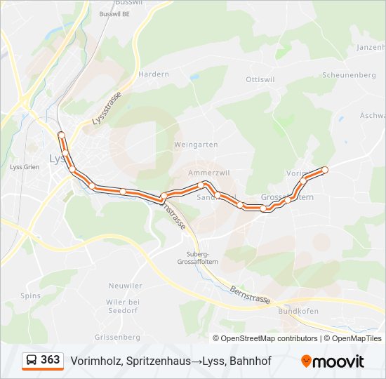 363 Bus Line Map