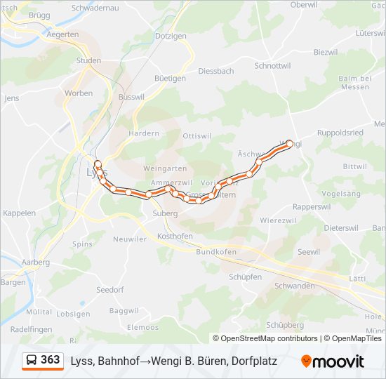 363 Bus Line Map