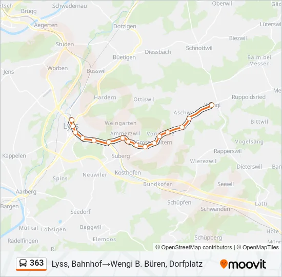 363 Bus Line Map
