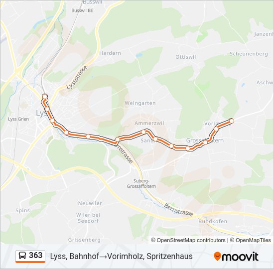 363 Bus Line Map