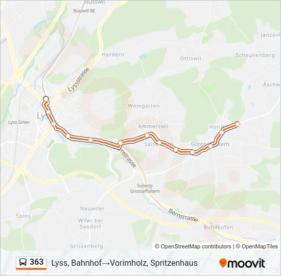 363 Bus Line Map