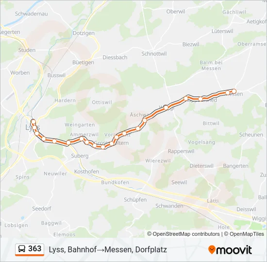 363 Bus Line Map