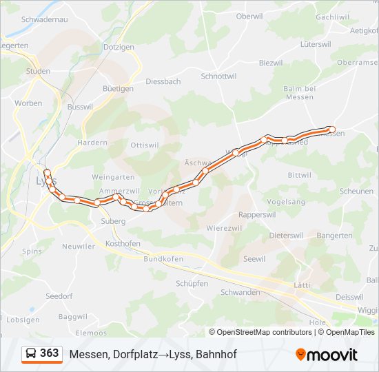 363 Bus Line Map