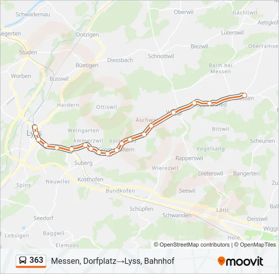 363 Bus Line Map